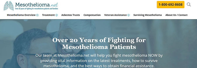 Screenshot of Mesothelioma net website